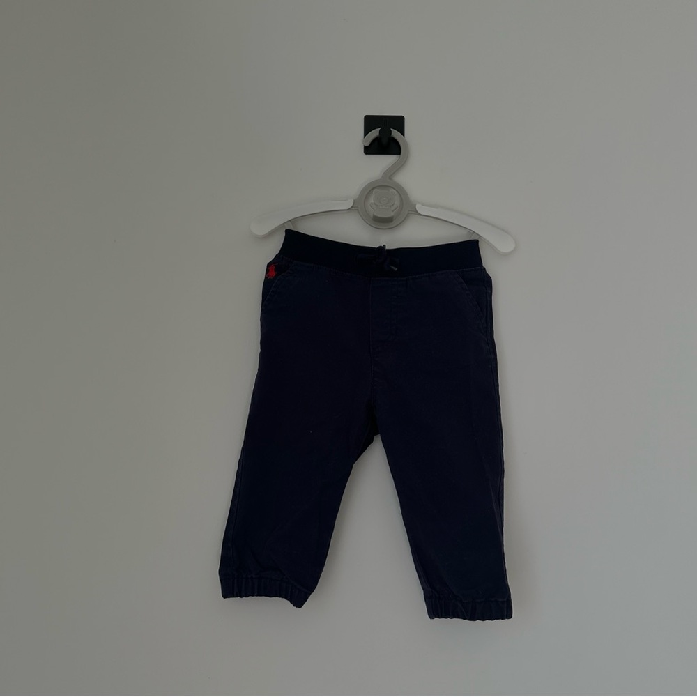 Ralph Lauren Baby Navy Elastic Hem Pull-On Pants
